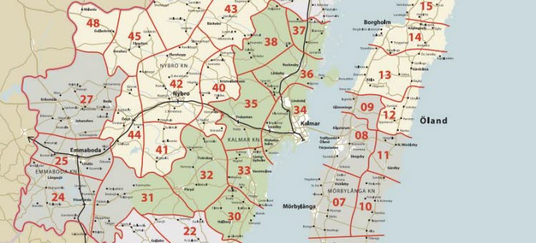 Bild som föreställer Kalmar länstrafiks zonkarta