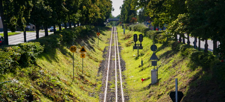 Järnvägsspår i Västervik